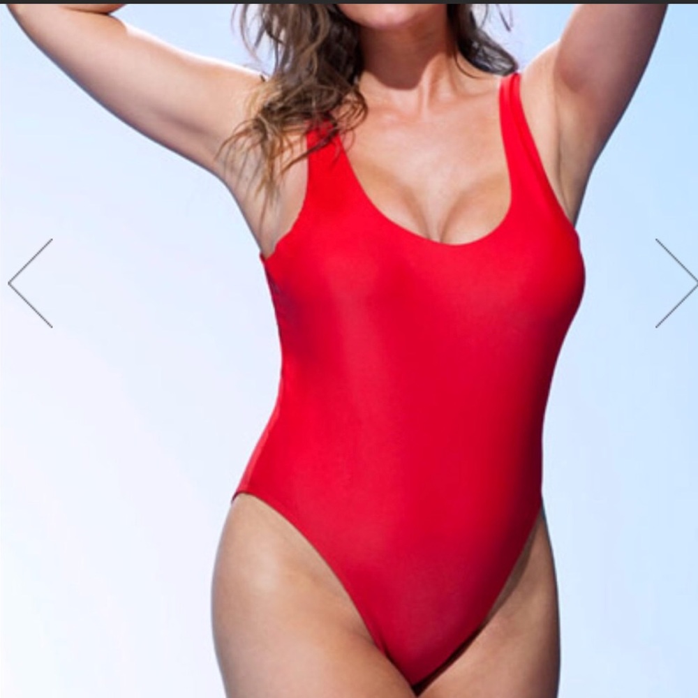 Ashley Graham-Swimsuits For All- Red One Piece